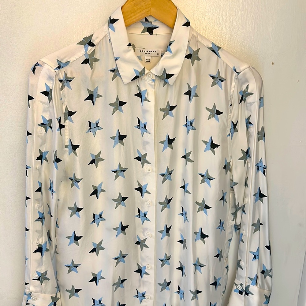 Equipment silk button up blouse